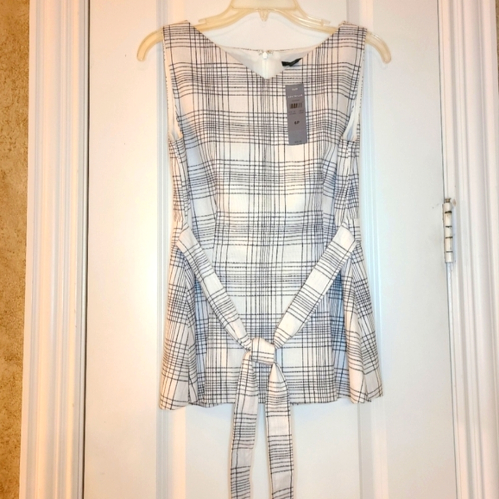 NWT Ann Taylor Plaid Career Top Size 6P - Picture 8 of 9
